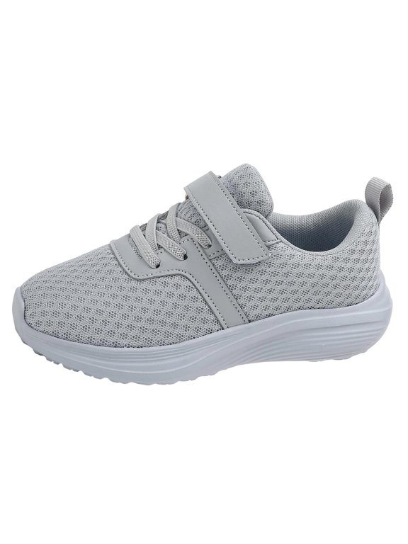 Boys Sneakers Lightweight Run Shoes with Breathable Mesh Upper and Flexible Midsole for Daily Casual Campus Outdoor FootwearGrey12.5-13 Years