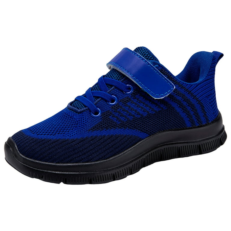 Boys Sneakers Sizes 7 8 Years Fashion All Season Sports Flat Thick Bottom Lightweight Non Slip Lace Up Hook Loop Colorblock Mesh Upper Breathable