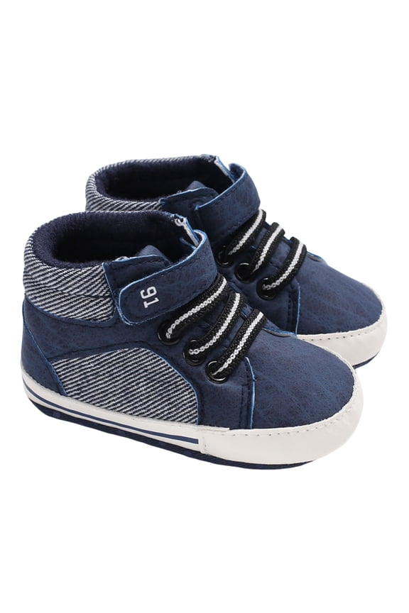 Boys Sneakers, Soft Sole Infant First Walkers with Strap Closure
