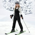 thumbnail image 1 of Boys Snow Bibs Outdoor Ski Snow Overalls for Girls Winter Thermal Ski Pants (Black 12-13 Years), 1 of 8