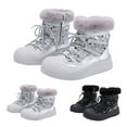 thumbnail image 1 of Boys Snow Boots Winter Waterproof Resistant Cold Weather Shoes Silver 10 Y-10.5 Y, 1 of 7