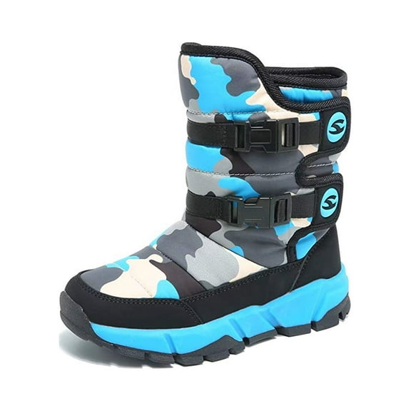 Boys Snow Boots Winter Waterproof Slip Resistant Cold Weather Shoes (Toddler/Little Kid/Big Kid)