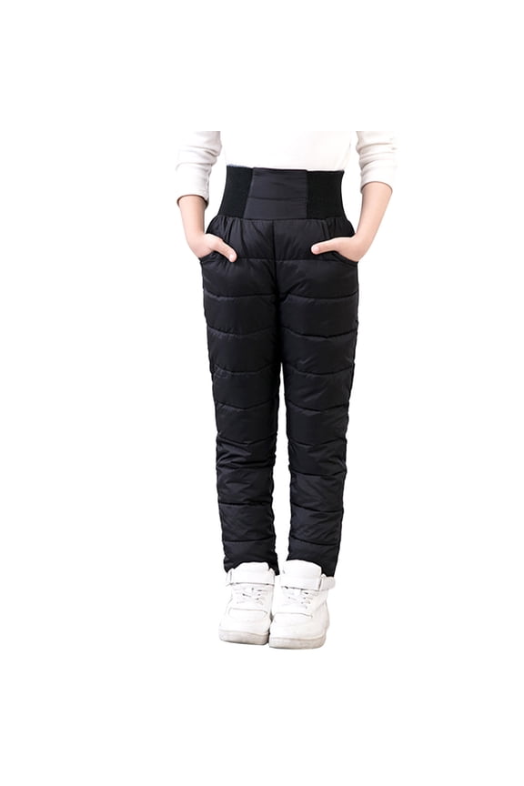 Boys Snow Wear Little Girls Solid Snow Pants Warm Winter Activewear for Kids Outdoor Adventures Pants