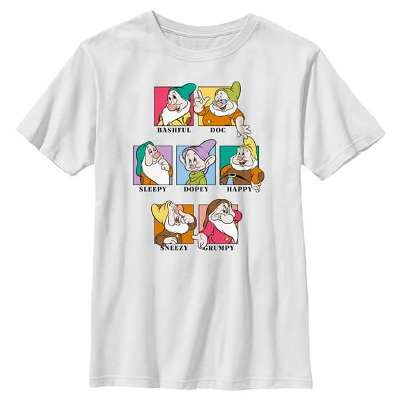 Boys Snow White and the Seven Dwarfs Dwarf Squares T Shirt