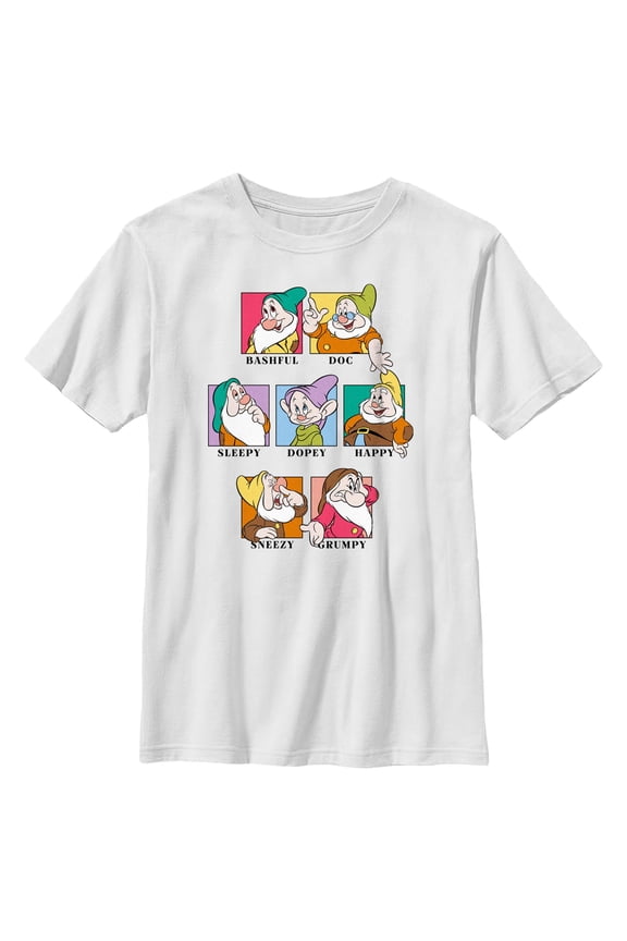 Boys Snow White and the Seven Dwarfs Dwarf Squares T Shirt