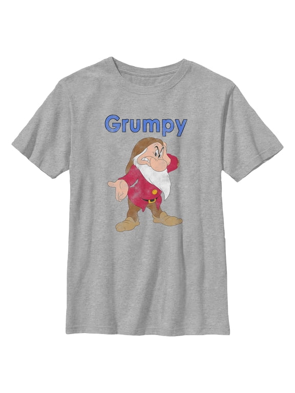 Boys Snow White and the Seven Dwarfs Grumpy Distressed Portrait T Shirt