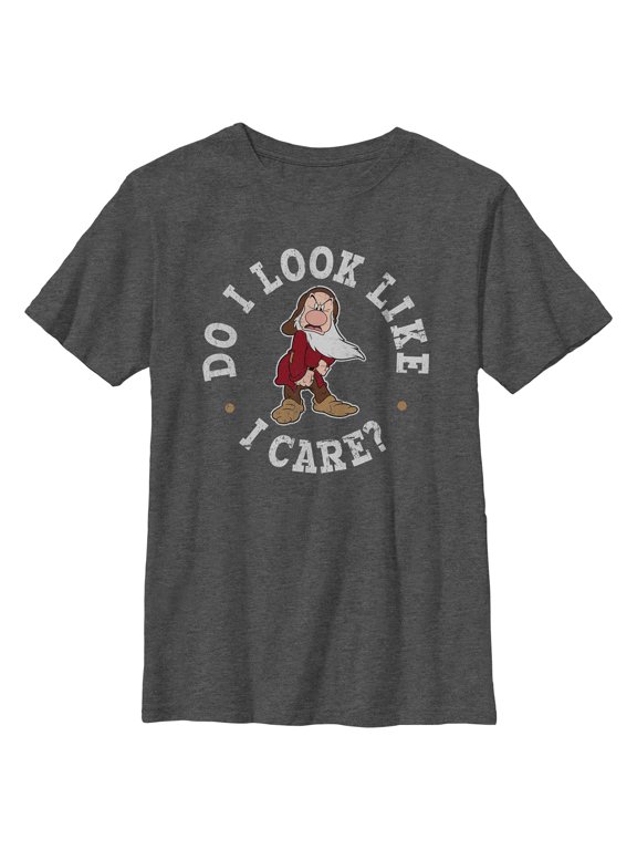 Boys Snow White and the Seven Dwarfs Grumpy Do I Look Like I Care T Shirt