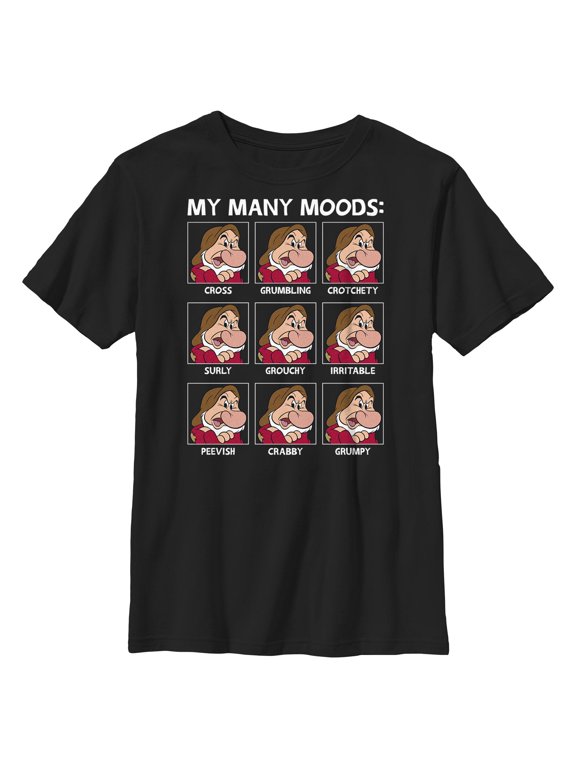 Boys Snow White and the Seven Dwarfs Grumpy My Many Moods T Shirt