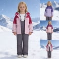 thumbnail image 1 of Boys Snowsuit All Weather Ski Jacket Pants Windproof Thermal Hooded Outdoor Sports Girls 2 Piece Outfits 6-7 Y, 1 of 5