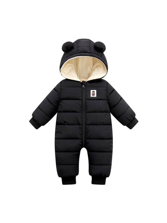 Boys Snowsuit Padded Jacket Girls Down Outwear Boys Coat Warm Snowsuit Hooded Jumpsuit Romper Baby Boys Coat&Jacket