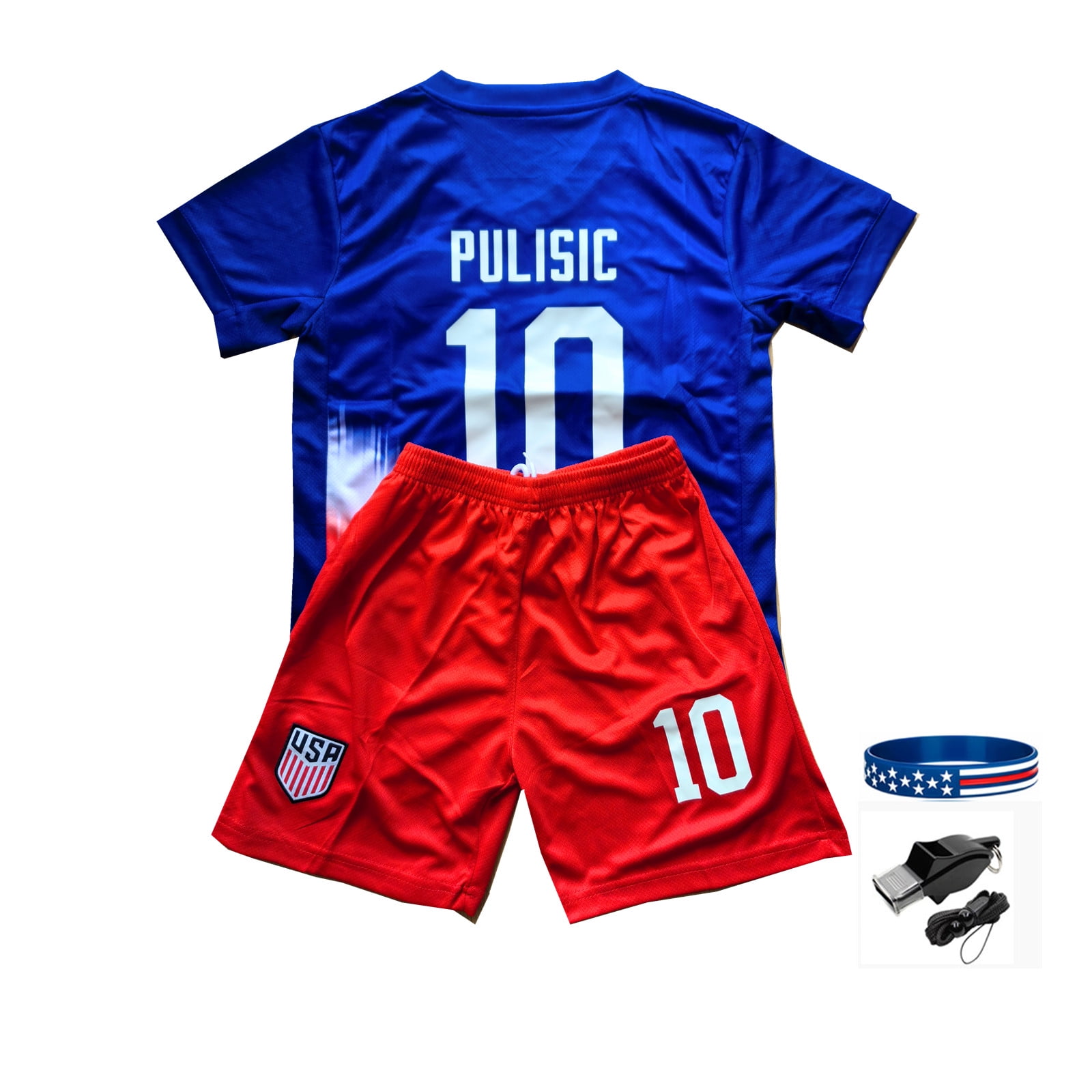 Boys Soccer Jersey NEW US Kids Football Uniforms For PULISIC Fan Shirt Short Sleeves Youths Uniforms Blue