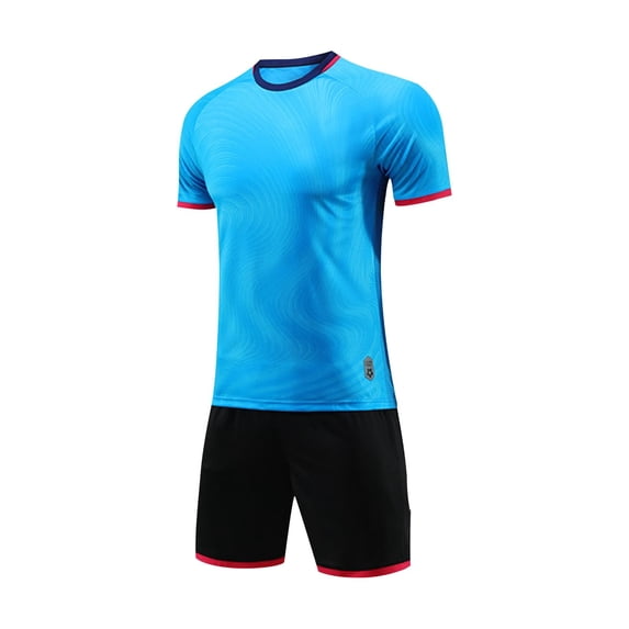 Boys Soccer Outfits Athletic Crewneck Short Sleeve T-Shirt and Shorts Kids Sports Training Tracksuit Clothes