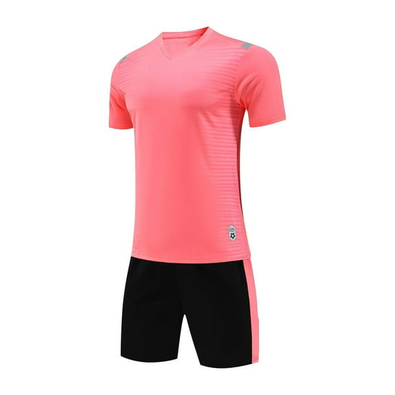 Boys Soccer Outfits Casual Crewneck Short Sleeve Athletic T-Shirt and Shorts Kids Training Tracksuit Clothes