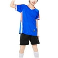thumbnail image 1 of Boys Soccer Outfits Short Sleeve T-Shirt and Shorts Kids Sports Training Football Athletic Tracksuit Clothes, 1 of 4