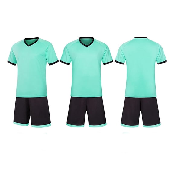 Boys Soccer Set Jersey Clothing 2 Piece Outfits Short Sleeve V Neck T-shirt & Shorts Sport Team Uniform (8-9 Years, Green)