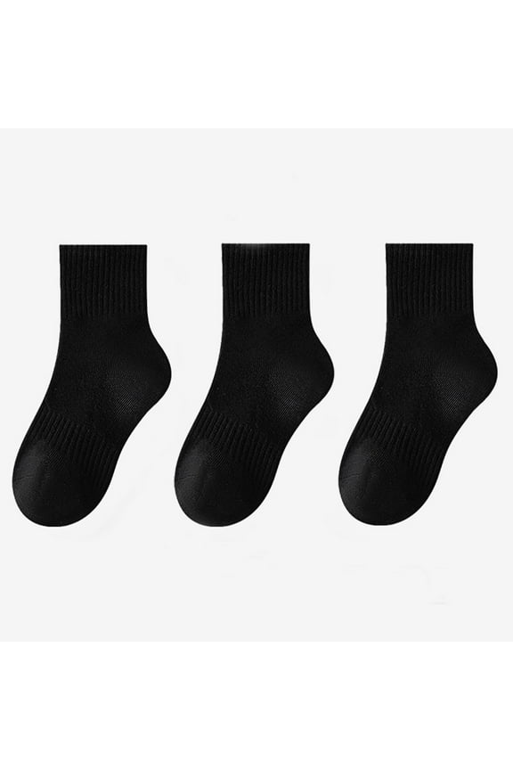 Boys Socks Crew Kids Mid-Tube Socks 5 Pairs Boys Girls Soft Cotton Crew Ankle Socks Seamless Toe Dress Casual Sports Socks Toes Home No Show Socks Girls Black 6Y