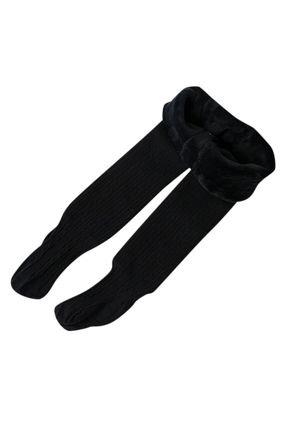 Boys Socks Kids Lined Cable Knit Tights Cotton Footed Leggings Pantyhose Stocking Pants Black 0 Months-6 Months