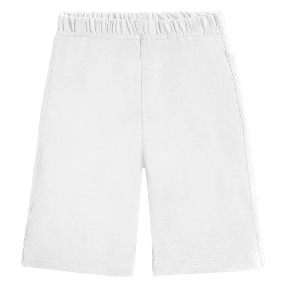 Boys Soft Cotton Athletic Short - UPF 50 + | White