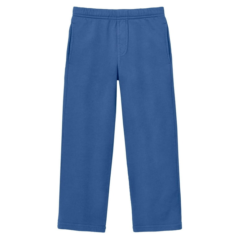 Boys Lightweight Soft Cotton Fleece Straight Leg Pocket Pant | Smurf