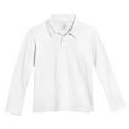 thumbnail image 1 of Made in USA Long Sleeve Solid Jersey Polo | White, 1 of 1
