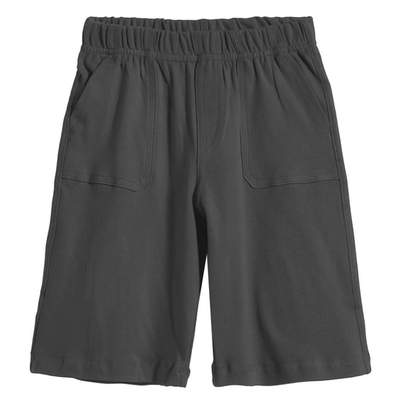 Made in USA Boys Soft Cotton UPF 50+ 3 -Pocket Jersey Shorts | Charcoal