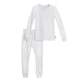 thumbnail image 1 of Made in USA Boys Soft Cozy Thermal 2-Piece Long Johns | White w- Baby Blue Stitch, 1 of 5