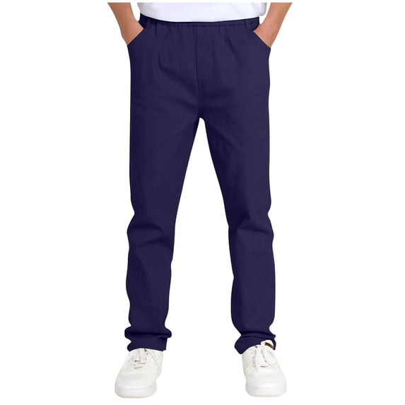 Boys Soft Sweat Pants with Elastic Waist Children's Suits Pants School Elastic Waist Performance School Uniform Pants Outerwear Pants 5-14 Years