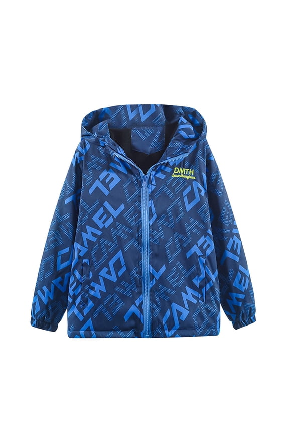 Boys Softshell Jacket - Soft Cozy Brushed Sherpa Fleece Lined Softshell Winter Coat Hooded Windbreaker Jacket for Boys 3-13 Years Blue