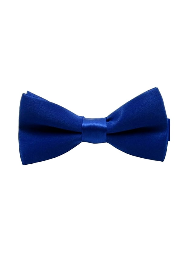 Boys Solid Blue Pre-Tied Bow Ties, 1 to 10 years