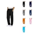 thumbnail image 1 of Boys' Solid Color Cotton Trousers, Elastic Waist Long Pants with Embroidery for School & Everyday Play, 1 of 9