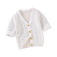 thumbnail image 1 of Boys Solid Color Knitted Cardigan Long Sleeve V-Neck Sweater, 1 of 2