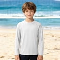 thumbnail image 1 of Boys Solid Color Long Sleeve Raglan Rash Guard Top Round Neck Quick Dry Beach Swim Shirt Summer Size 3-4Y, 1 of 9