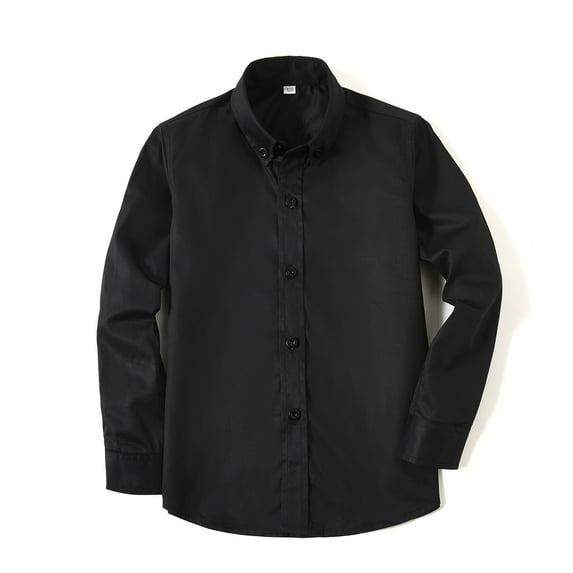 Boys' Solid Color Shirt Colorful Button Up with Stand Up Collar Suit Style Dress Lining