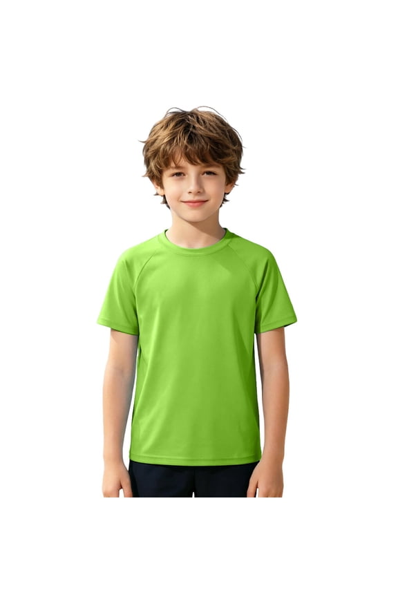 Boys Solid Color Summer Long Sleeve Rash Guard Swimwear Beach Sun Top Clothes