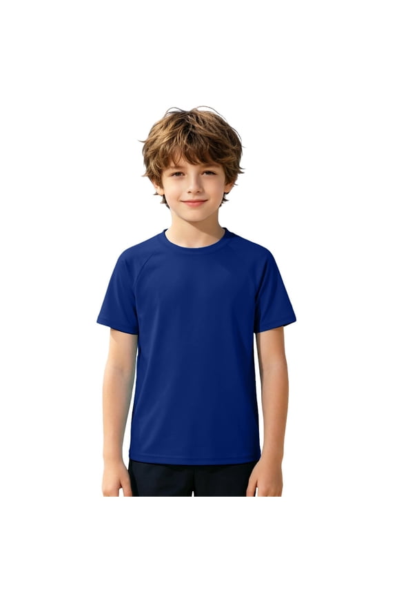Boys Solid Color Summer Long Sleeve Rash Guard Swimwear Beach Sun Top Clothes
