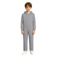thumbnail image 1 of Boys Solid Hooded Onesie for Halloween, Full Zip Plush Jumpsuit with Ribbed, 1 of 6