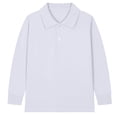 thumbnail image 1 of Boys' Solid Lapel Long Sleeve Shirt Casual Daily Wear Soft Cotton Kids Top Ages 2-15 Years, 1 of 3