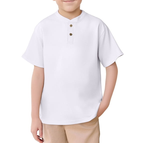 Boys Solid Tee, Kids Short Sleeve Breathable Outdoor Spring Summer Play Top