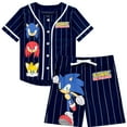 thumbnail image 1 of Boys Sonic The Hedgehog Baseball Jersey Shirt and Shorts Clothing Set- Little and Big Boys Sizes 4-20, 1 of 8