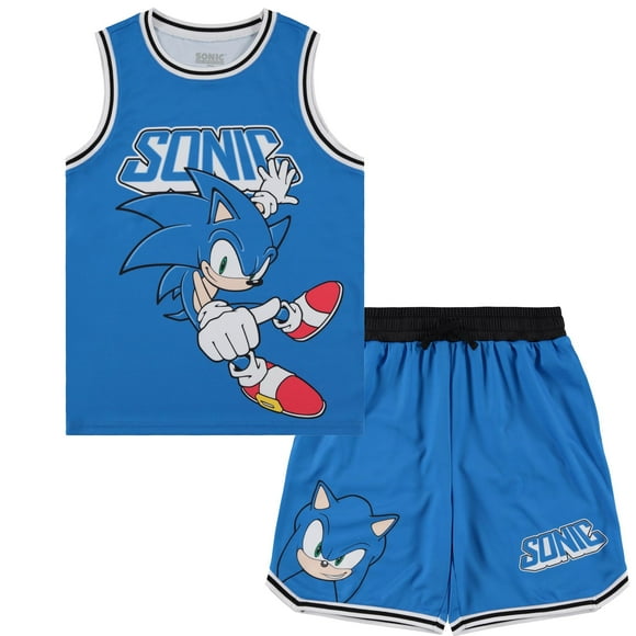 Boys Sonic The Hedgehog Basketball Jersey Shirt and Shorts Clothing Set- Little and Big Boys Sizes 4-20