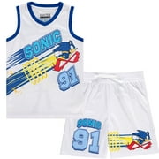 Boys Sonic The Hedgehog Basketball Jersey Shirt and Shorts Clothing Set- Little and Big Boys Sizes 4-20