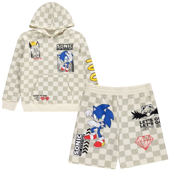 Boys Sonic The Hedgehog Hoodie and Shorts 2-Piece Set - Little and Big Boys Sizes 4-20