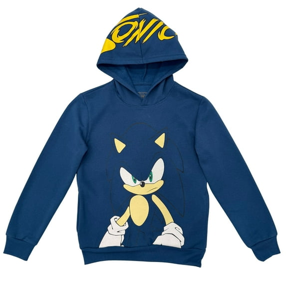 Boys Sonic The Hedgehog Pullover Hoodie- Sonic, Tails, Shadow and Knuckles Sizes 4-18 Navy