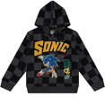 thumbnail image 1 of Boys Sonic The Hedgehog Pullover Hoodie- Sonic, Tails, Shadow and Knuckles Sizes 4-7, Blackchenille, 6-7, 1 of 7