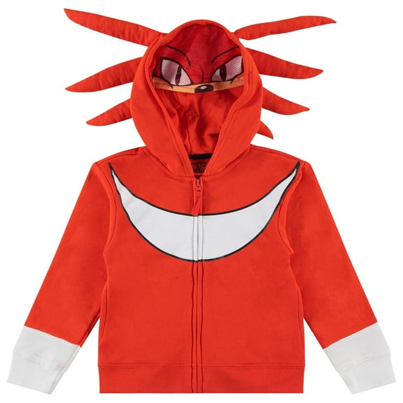 Boys Sonic The Hedgehog Shadow,Tails and Knuckles Cosplay Zip Up Fleece Hoodie-Boys 4-20 Red