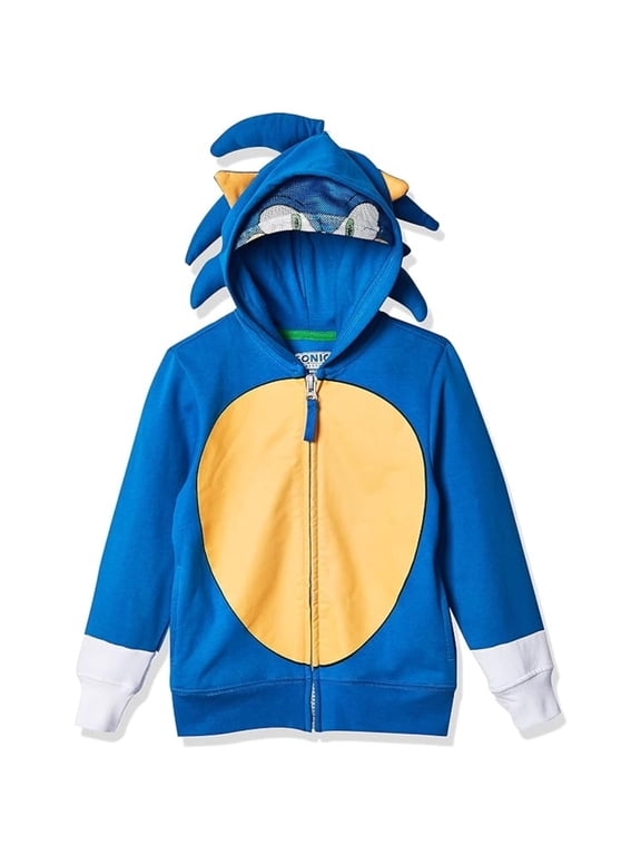 Boys Sonic The Hedgehog Shadow,Tails and Knuckles Cosplay Zip Up Fleece Hoodie-Boys 4-20 Royal