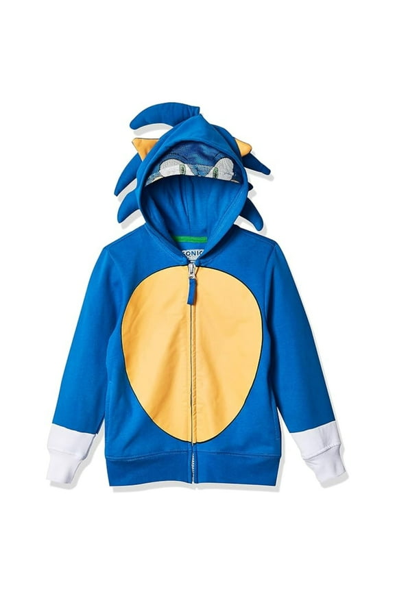 Boys Sonic The Hedgehog Shadow,Tails and Knuckles Cosplay Zip Up Fleece Hoodie-Boys 4-20 Royal