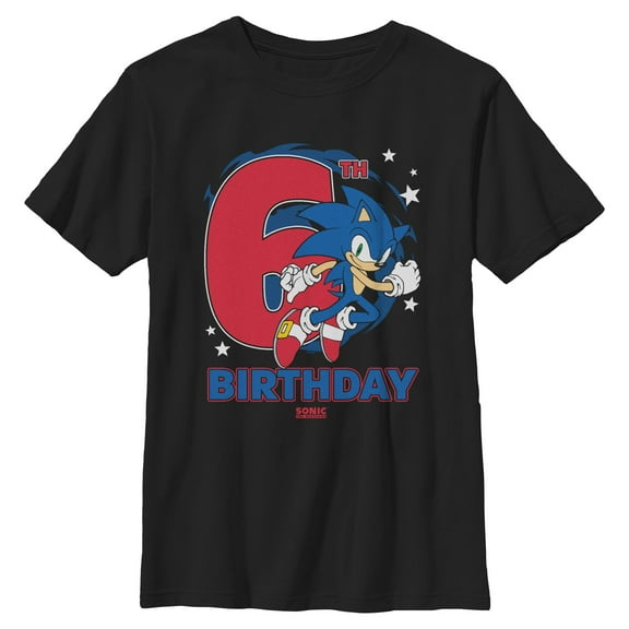Boys Sonic the Hedgehog 6th Birthday T Shirt
