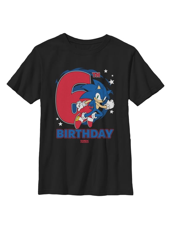 Boys Sonic the Hedgehog 6th Birthday T Shirt