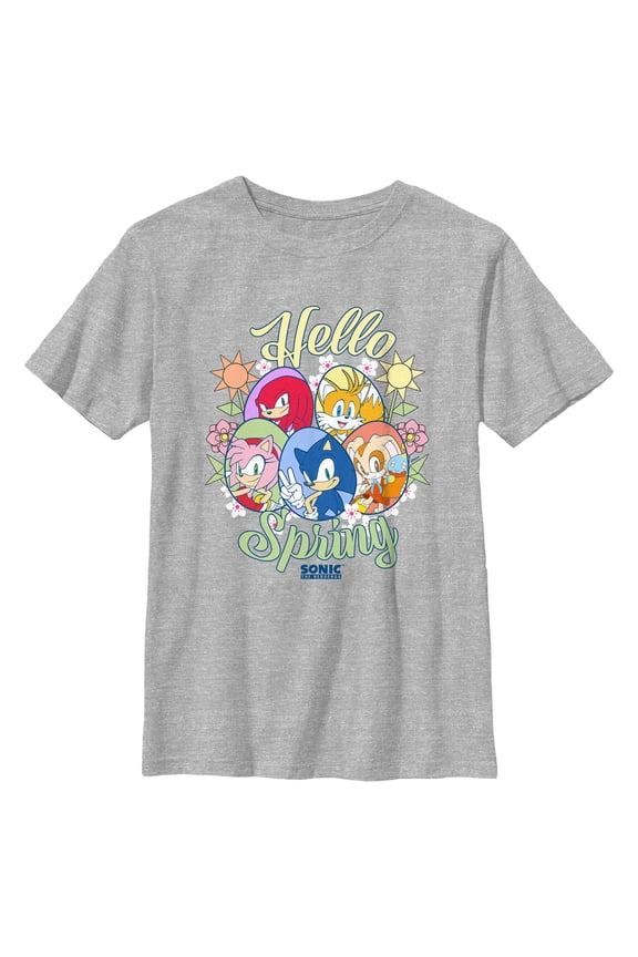 Boys Sonic the Hedgehog Hello Spring Faces T Shirt